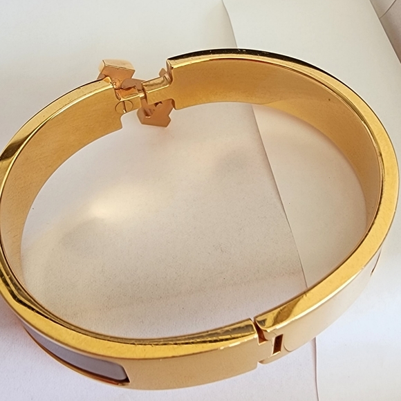 Hermès Marron Glace Rose Gold Clic H Bracelet PM - Picture 8 of 17